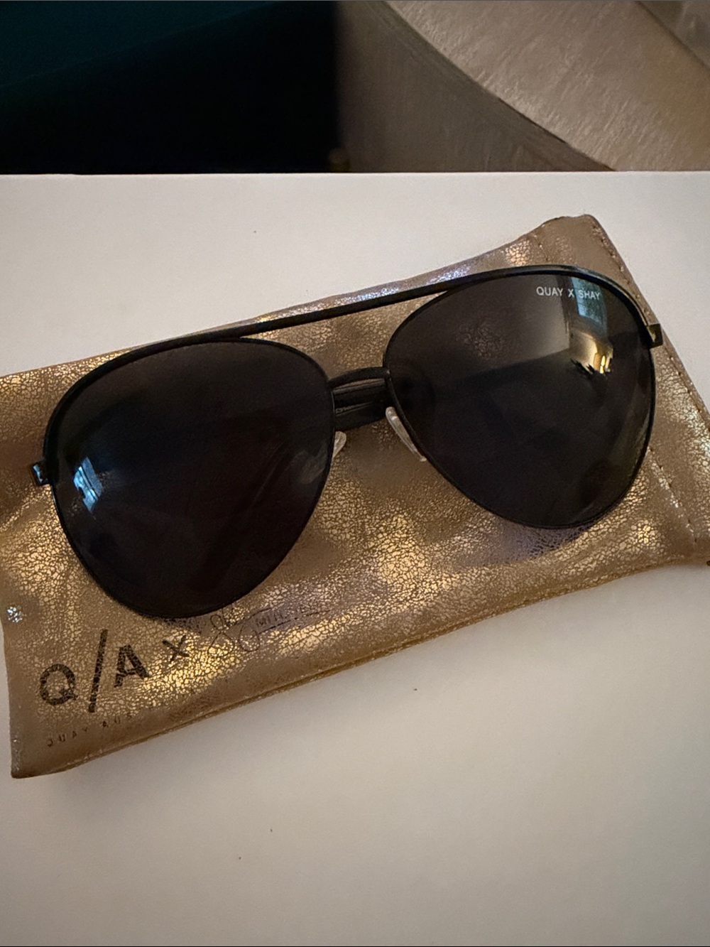 Quay Australia Black Aviator Sunglasses - Quay x Shay